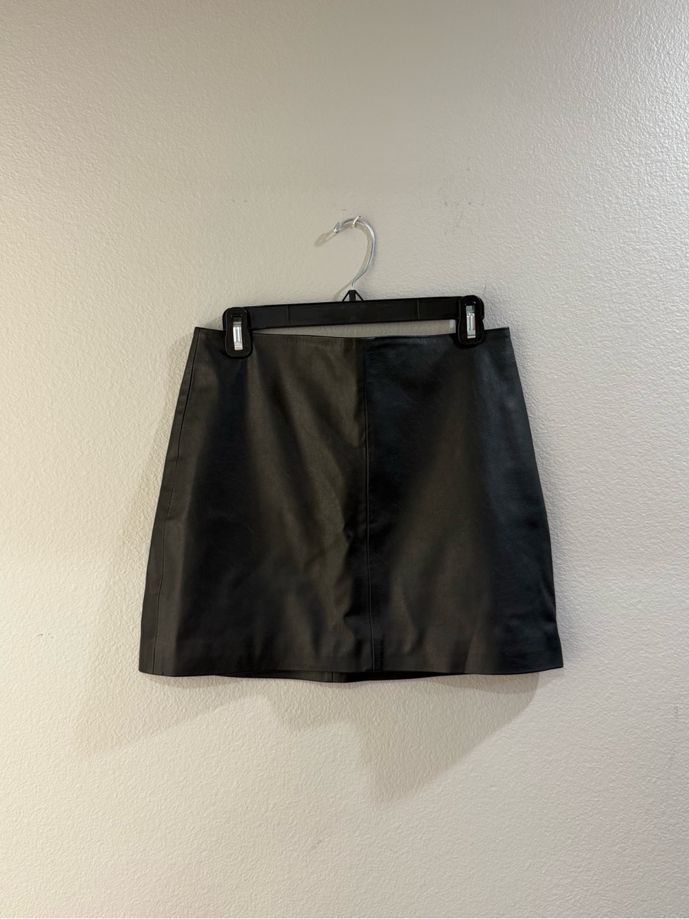 H&M Black Faux Leather Mini Skirt